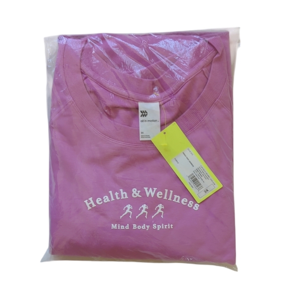 NWT All in Motion French Terry Crew Neck Sweatshirt Plus 3X Purple Thumb Holes - Picture 2 of 16